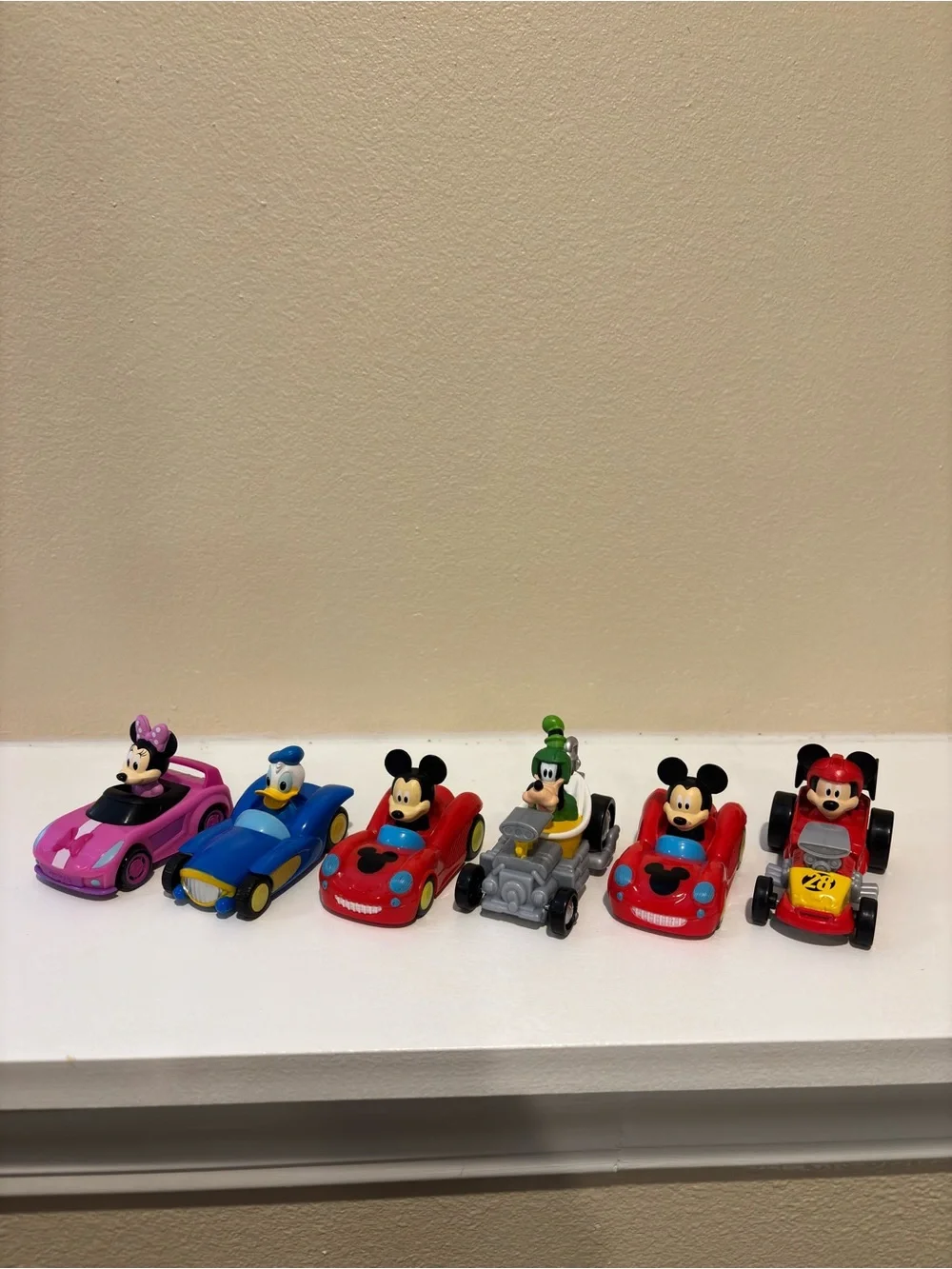 Disney Character Toy Cars - Pink, Blue, Red, Gray, Yellow, Green